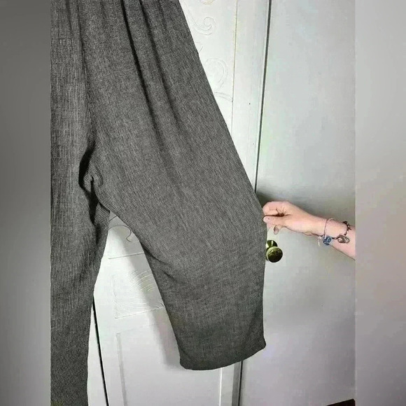 Eileen Fisher Linen Blend Wide Leg Trouser Zip fly Partial Elastic waist Sz S - Picture 3 of 15
